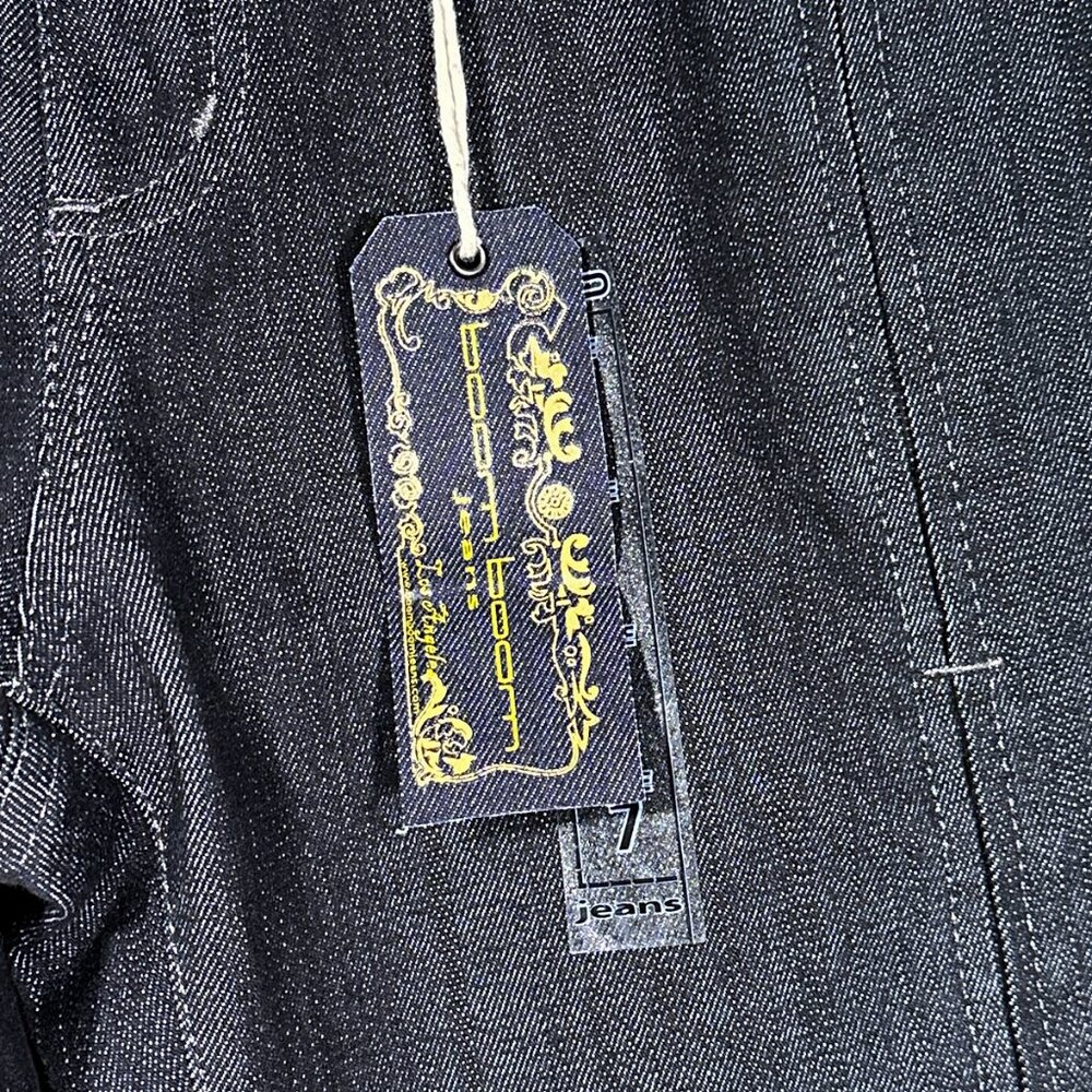 Boom Boom Jeans Dark Wash Denim With Silver Threads Juniors Size 7 - Picture 10 of 15